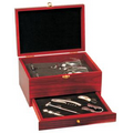 Promotional Gifts - Rosewood Finish Wine Gift Set w/ Wine Glasses